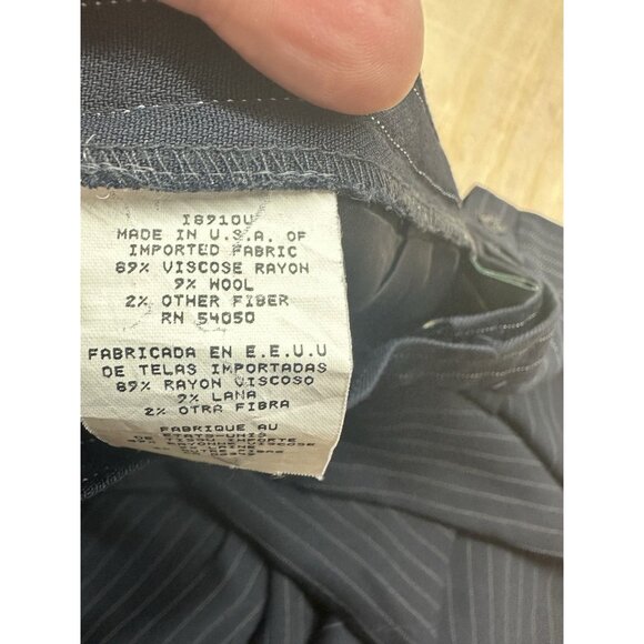 Ralph Lauren Pinstripe Pants Sz 12 Navy Lined Rayon Wool Blend Academia Career - Picture 3 of 6